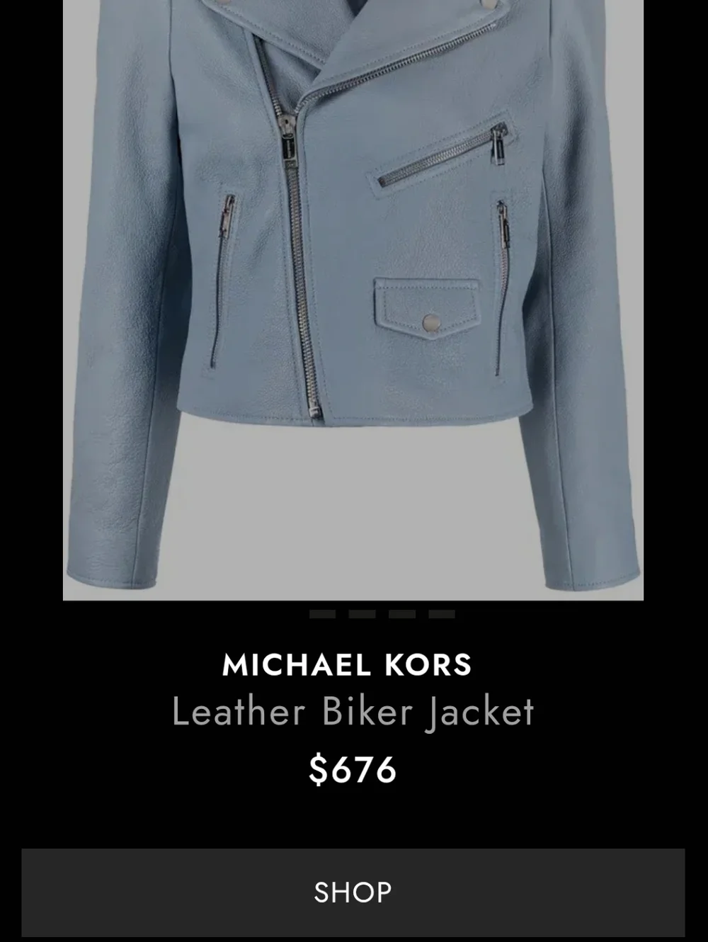Michael Kors‎ Grey Leather Moto Jacket